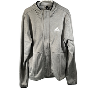 Adidas Men's Light Gray Performance Jacket with Hood